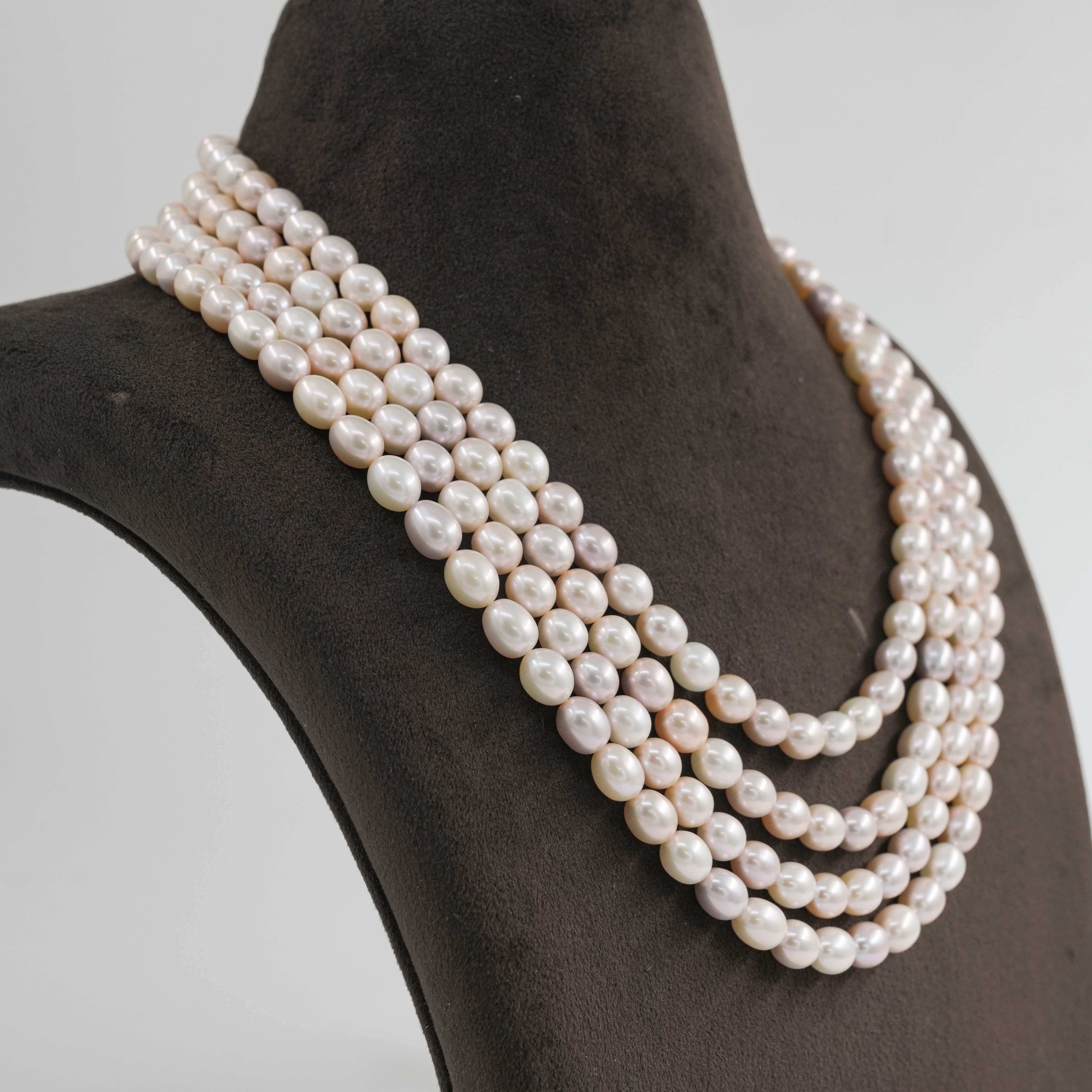 Order Layered Oval Shading Pearl Necklace online in Hyderabad